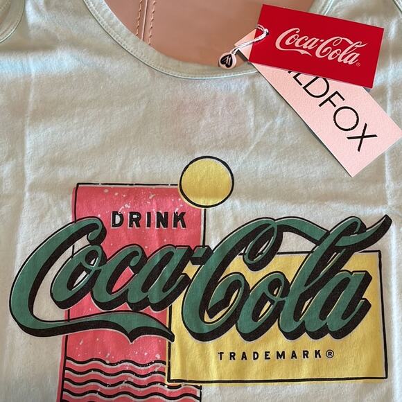 Wildfox x Coca-Cola Mint Green Lyla Cropped Tank Top Small NEW - Picture 5 of 7